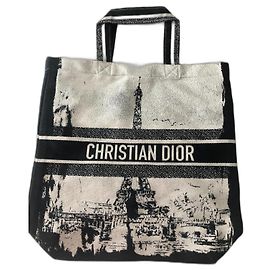 Tote bag Dior em lona FAll 2024 Nova York Preto