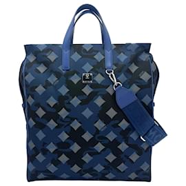 MCM-MCM Nylon Camo Dieter Munich Tote Bag Shoulder Bag Messenger Bag Blue Unisex-Blue