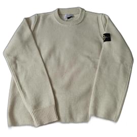 Stone Island Beiger Wollpullover Creme
