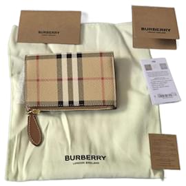 Burberry-Portafoglio in tela archivio beige-Beige,Marrone chiaro