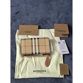 Burberry-Canvas Archive Beige Wallet-Beige,Light brown