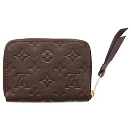 Louis Vuitton-Cartera pequeña con cremallera Empreinte y monograma marrón de Louis Vuitton-Castaño