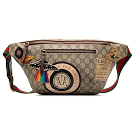 Gucci-Gucci Brown GG Supreme Courrier Belt Bag-Brown,Beige