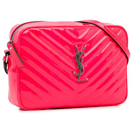 Yves Saint Laurent-Yves Saint Laurent Pink Patent Lou Camera Bag-Pink