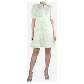 Autre Marque-Green and cream floral printed dress - size UK 8-Green
