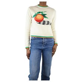 Casablanca Pull graphique crème - taille XS Écru