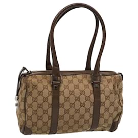 Gucci-GUCCI GG Canvas Hand Bag Beige 30458 auth 69453-Beige
