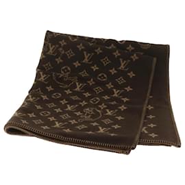 Louis Vuitton-LOUIS VUITTON Catgram Blanket Couverture Wool Cashmere MP2259 LV Auth yk11225A-Brown