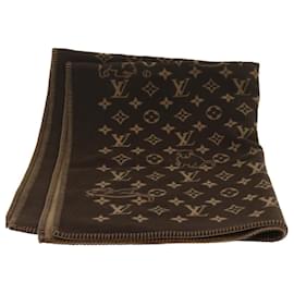 Louis Vuitton-LOUIS VUITTON Casizeram Blanket Couverture Wool Cashmere MP2259 LV Auth yk11225A-Brown