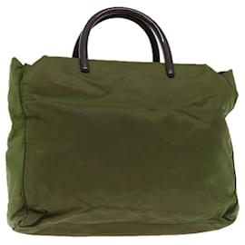 Prada-PRADA Hand Bag Nylon Khaki Auth 69657-Khaki