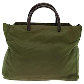 Prada-PRADA Hand Bag Nylon Khaki Auth 69657-Khaki