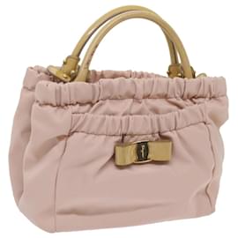 Salvatore Ferragamo-Salvatore Ferragamo Hand Bag Nylon Pink Auth bs12705-Pink