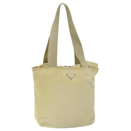 Prada-PRADA Shoulder Bag Nylon Cream Auth 69347-Cream