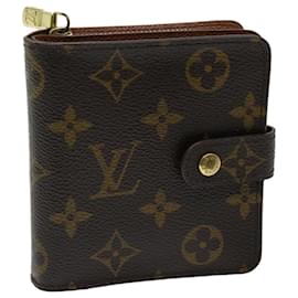 Louis Vuitton-LOUIS VUITTON Monogram Compact zip Wallet M61667 LV Auth 69680-Monogram