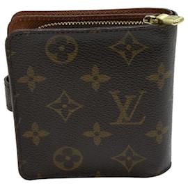 Louis Vuitton-LOUIS VUITTON Monogram Compact zip Wallet M61667 LV Auth 69680-Monogram