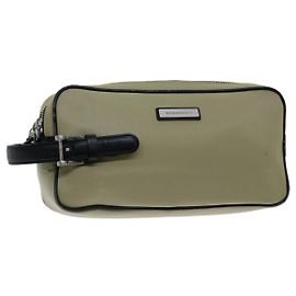 BURBERRY Clutch Nylon Beige Schwarz Auth bs12796 Schwarz Beige