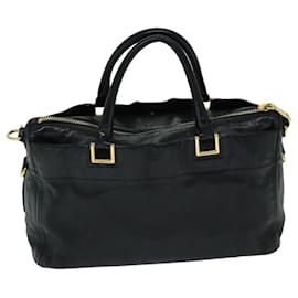 Prada-PRADA Tote Bag Leather 2way Black Auth tb1054-Black