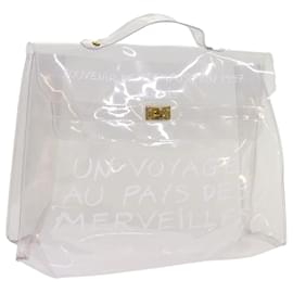 Hermès-Bolsa de mão HERMES Vinil Kelly transparente vinil transparente 68796-Outro