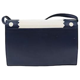 Givenchy-GIVENCHY Bolso Bandolera Piel Azul Marino Auth bs12857-Azul marino