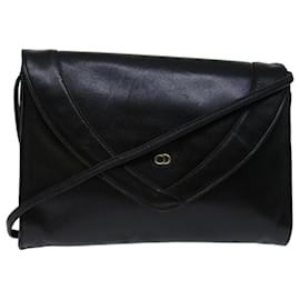 Christian Dior-Christian Dior Shoulder Bag Leather Black Auth bs12729-Black