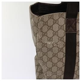 Gucci-GUCCI GG Supreme Tote Bag PVC Beige 141624 auth 69369-Beige