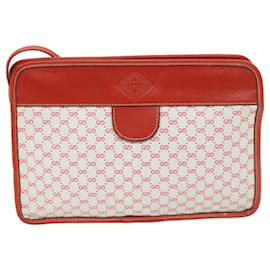 Gucci-GUCCI Micro Guccissima Shoulder Bag PVC Red White 37 01 5554 auth 69266-White,Red