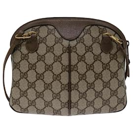 Gucci-GUCCI GG Supreme Web Sherry Line Shoulder Bag PVC Beige 904 02 047 Auth yk11316-Beige
