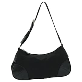 Prada-PRADA Shoulder Bag Nylon Black Auth bs12809-Black