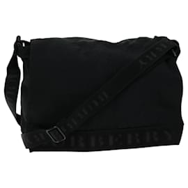 Burberry-BURBERRY Shoulder Bag Canvas Black Auth bs12801-Black