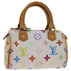 Louis Vuitton-LOUIS VUITTON Monogram Multicolor Mini Speedy Bag Blanc M92645 Auth LV 68484-Blanc