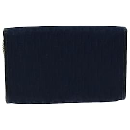 Christian Dior-Bolsa de ombro com corrente de lona Christian Dior Trotter Navy Auth ep3714-Azul marinho