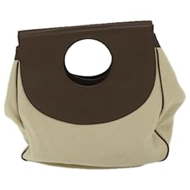 Balenciaga-BALENCIAGA Hand Bag Canvas Beige Brown Auth bs12864-Brown,Beige