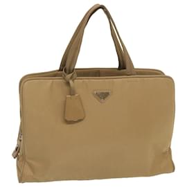 Prada-PRADA Hand Bag Nylon Beige Auth ti1597-Beige