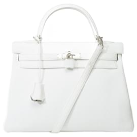 Hermès-Hermes Kelly Tasche 32 aus weißem Leder - 101814-Weiß