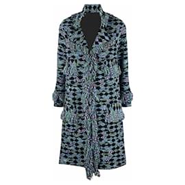 Chanel-Manteau en tweed multicolore de la collection Salzburg-Gris