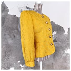 Yves Saint Laurent-Vintage Yves Saint Laurent Rive Gauche blazer from Spring Summer 1989 with balloon sleeves.-Yellow