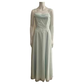Jenny Packham-Aqua evening dress with embroidered bodice-Green