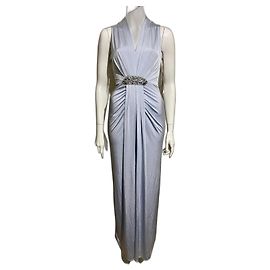 Jenny Packham Hellblaues Jersey 'Jennifer' verziertes Maxikleid Hellblau