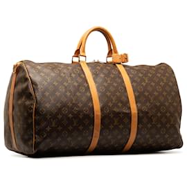 Louis Vuitton-Louis Vuitton Brown-Monogramm Keepall Bandouliere 60-Braun