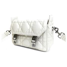 Dior-Dior White Small Macrocannage Diorcamp Bag-White