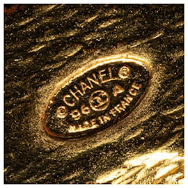 Chanel-Collar con colgante de trébol CC Chanel Gold-Dorado