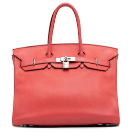 Hermès-Hermès Pink Clemence Birkin Retourne 35-Pink
