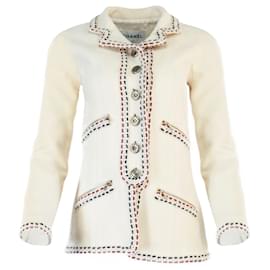 Chanel-Botões de casaco de tweed ecru CC-Cru