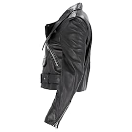 Balenciaga-Veste Balenciaga Moto en Cuir Noir-Noir