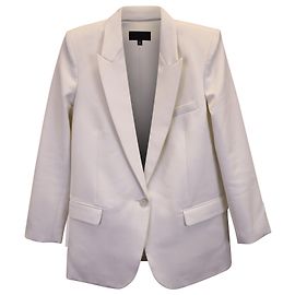 Nili Lotan Single-Breasted Blazer in White Cotton White