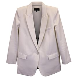 Nili Lotan-Nili Lotan Single-Breasted Blazer in White Cotton-White
