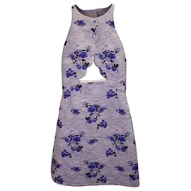 Giambattista Valli-Giambattista Valli Floral Mini Dress in Blue Cotton-Blue