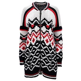 Cardigan Zippé Maje Mercouer Fair Isle en Laine Multicolore Autre Imprimé python