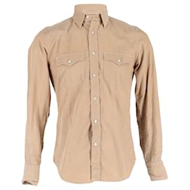 Tom Ford-Tom Ford Shirt in Beige Cotton-Brown,Beige