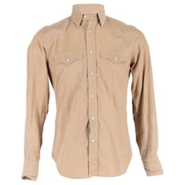 Tom Ford-Chemise Tom Ford en coton beige-Marron,Beige